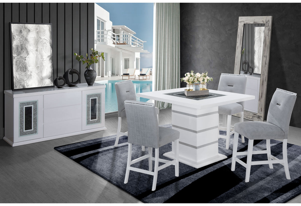 Monaco White Bar Set
