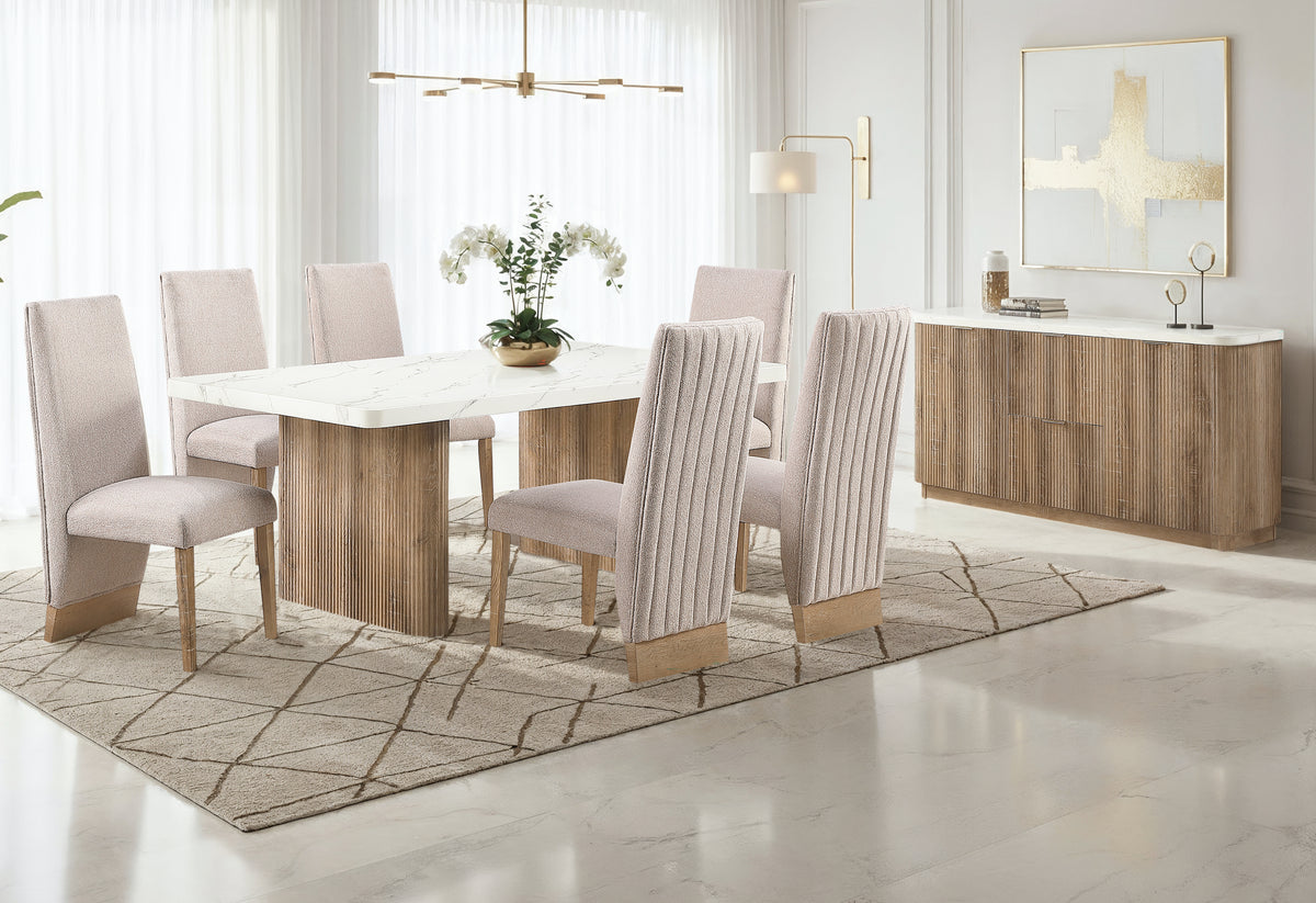 D2504 Dining Set with D12 Chairs — Light Grey