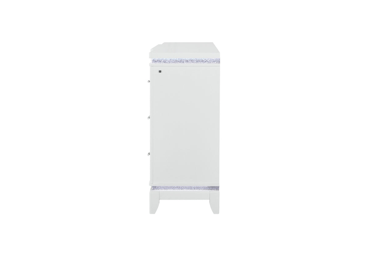 Alina White Dresser with LED