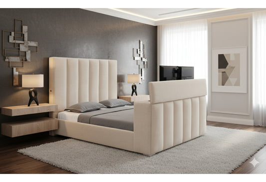 Serenity Buff Bed with Speaker TV Lift and Fireplace