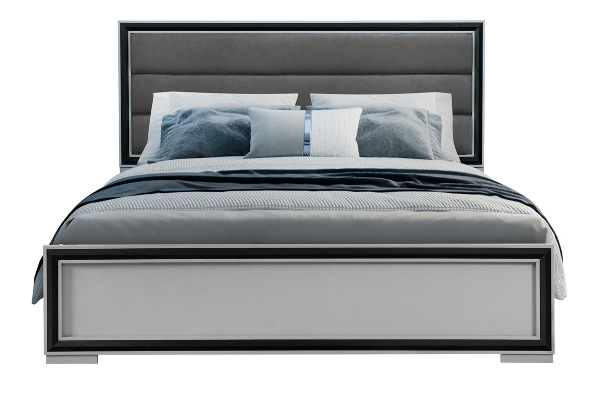 Amelia Grey/Black Bedroom Set