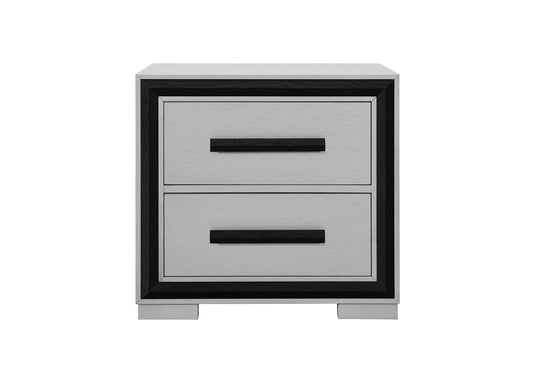 Amelia Grey Black Nightstand