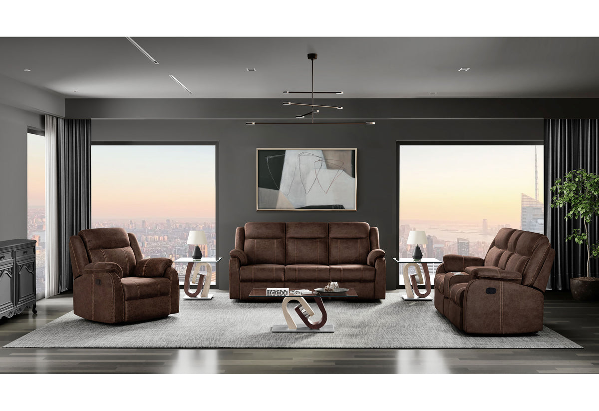U7303 Reclining Living Room Set — Coffee