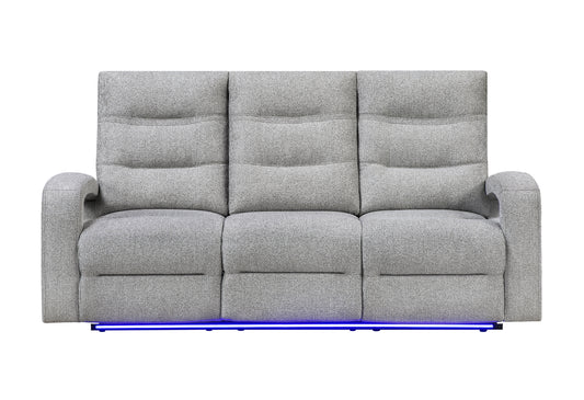 U6611 Grey 15 Power Reclining Sofa with LED