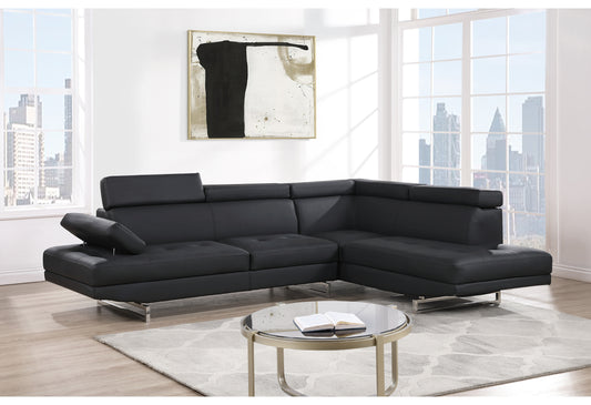 U9784 Black Right Arm Facing Sectional