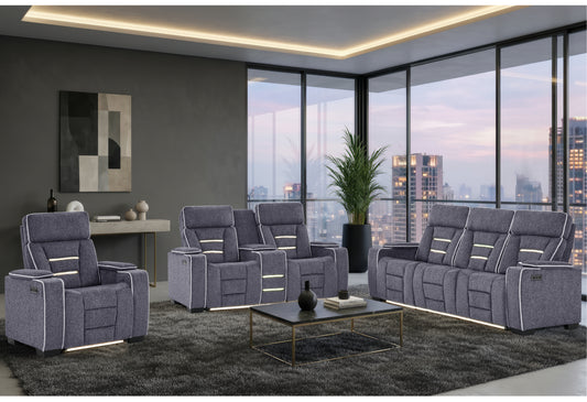 U1895 Reclining Living Room Set — Grey