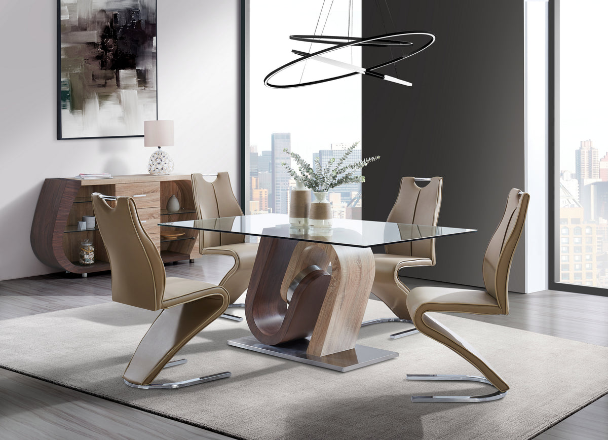 D4126 Dining Set with D4126N Chairs — Dark Brown