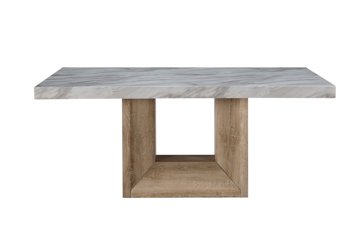 D02 Dining Set with D8683 Chairs — Natural / Beige
