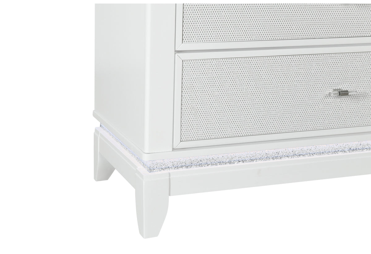 Alina White Dresser with LED
