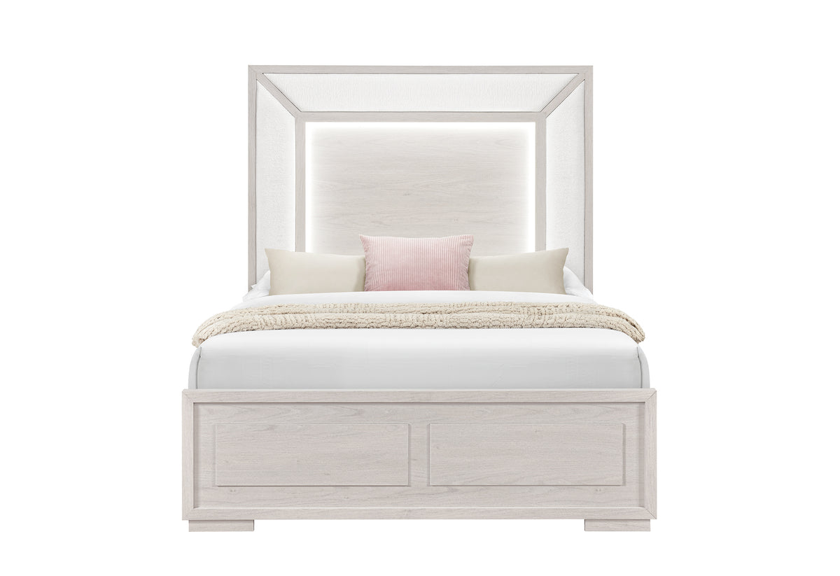 Clara Beige Bed with LED