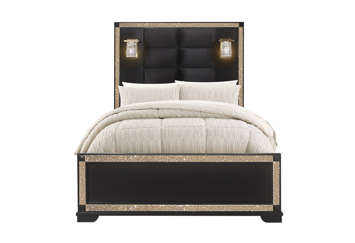 Blake Black / Gold Bedroom Set