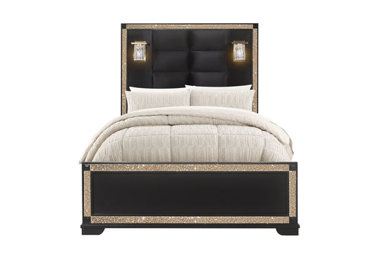 Blake Black / Gold Bedroom Set