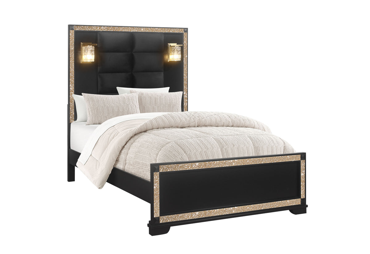Blake Black / Gold Bedroom Set