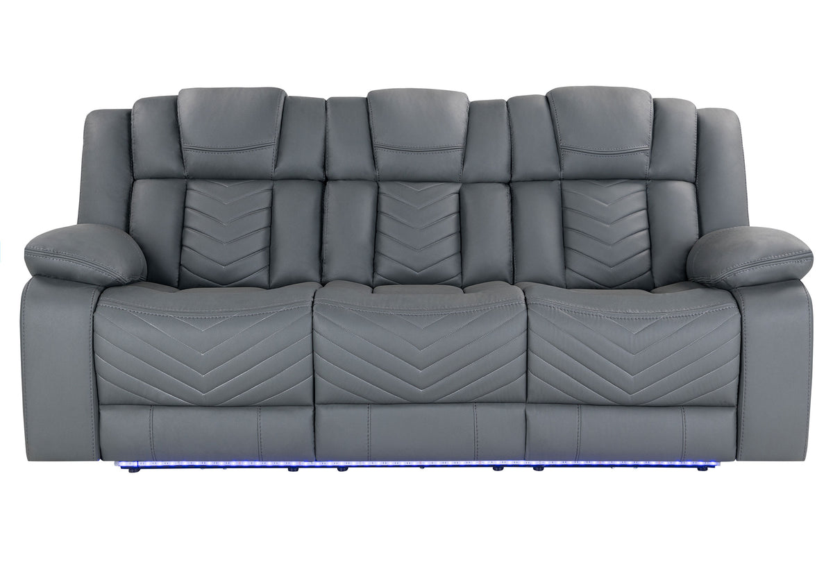 U7068 Reclining Living Room Set — Grey