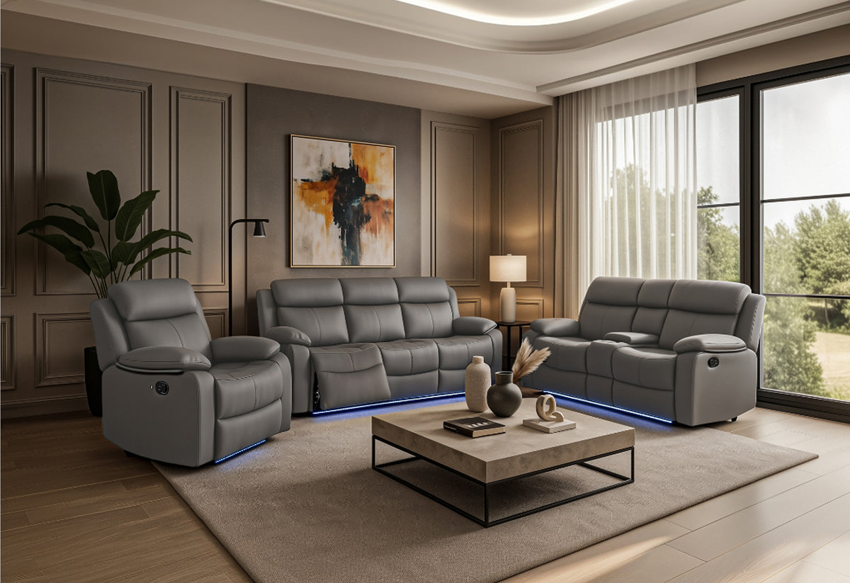 U6026 Reclining Living Room Set — Grey