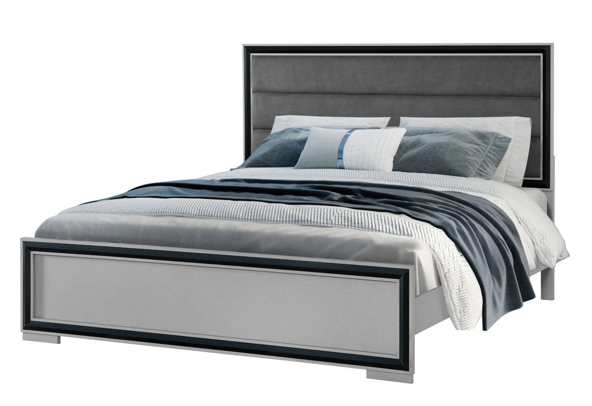 Amelia Grey/Black Bedroom Set