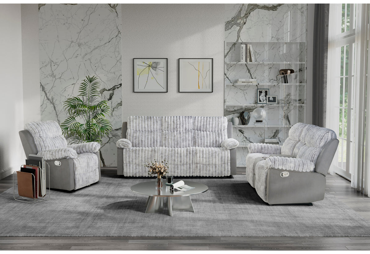 U6028 Reclining Living Room Set — Grey