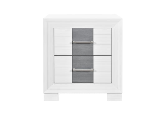 Optimus White/Grey Nightstand