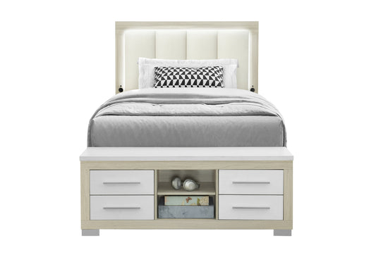 Emma Natural/White Bed with LED and USB