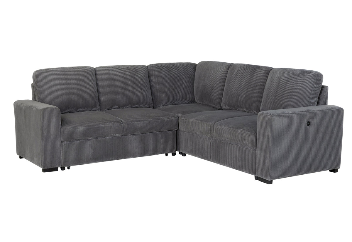 U2660 Grey Sofa Bed Sectional with O Chaise and with O Pullout