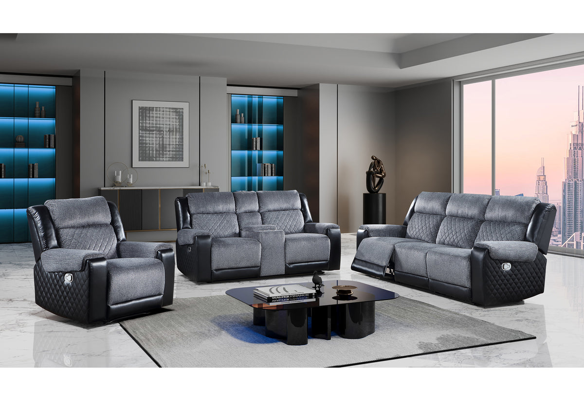 U5914 Reclining Living Room Set — Black