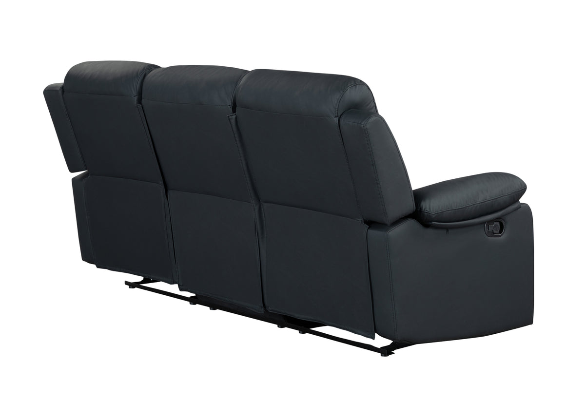 U6026 Black PU 72A Reclining Sofa with LED