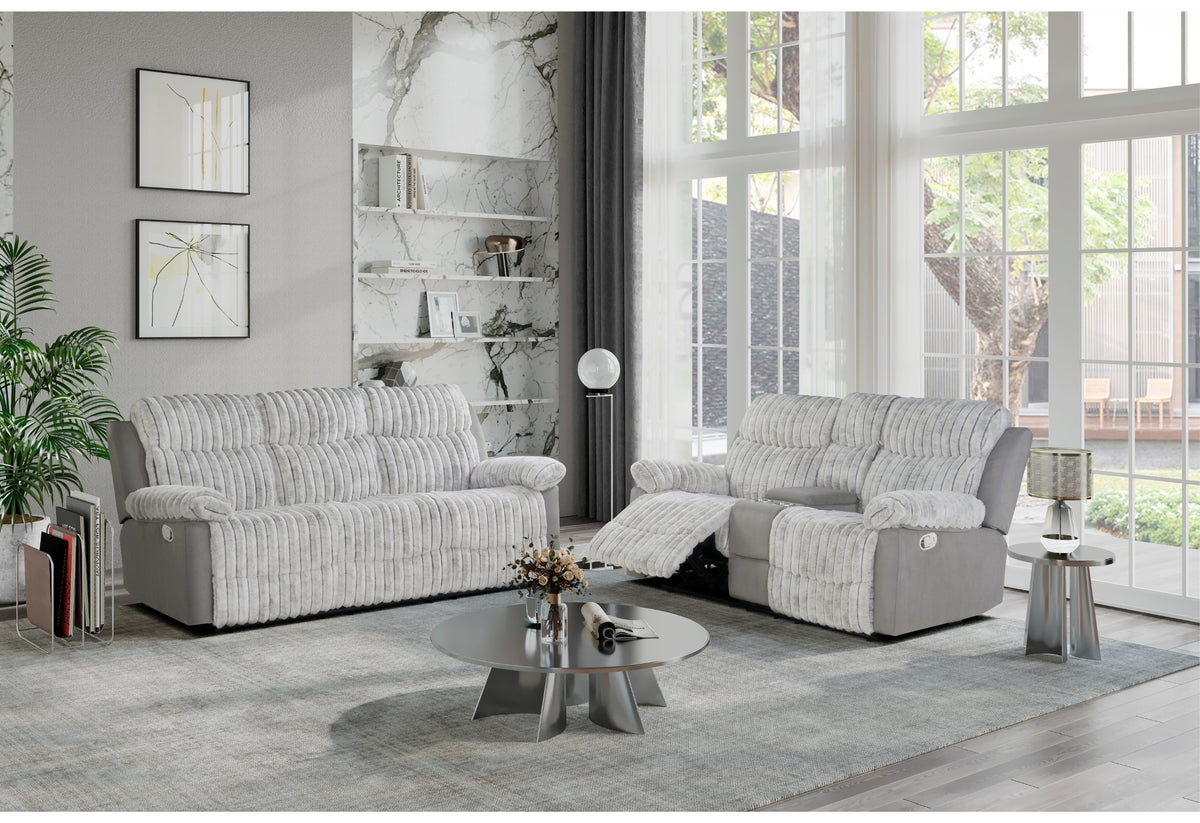 U6028 Reclining Living Room Set — Grey