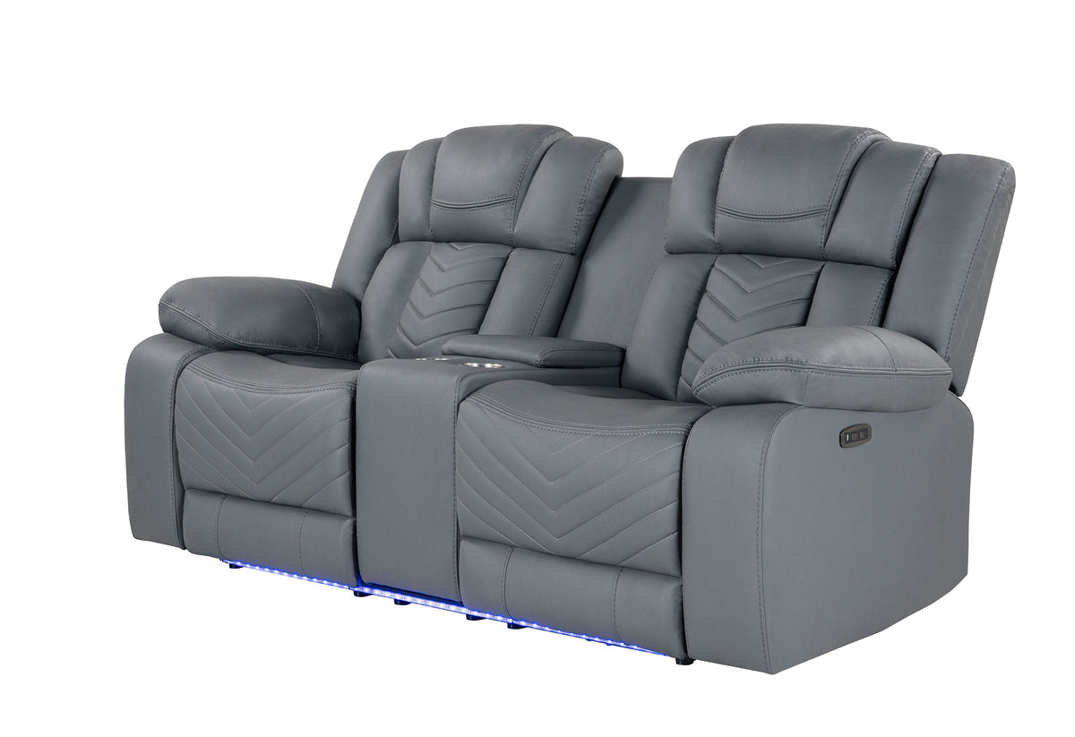 U7068 Reclining Living Room Set — Grey