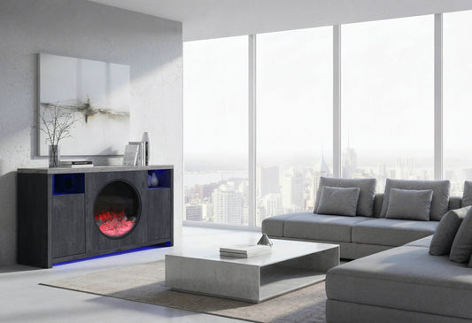 Nyla Grey 60" Entertainment Unit with Speakers and LED