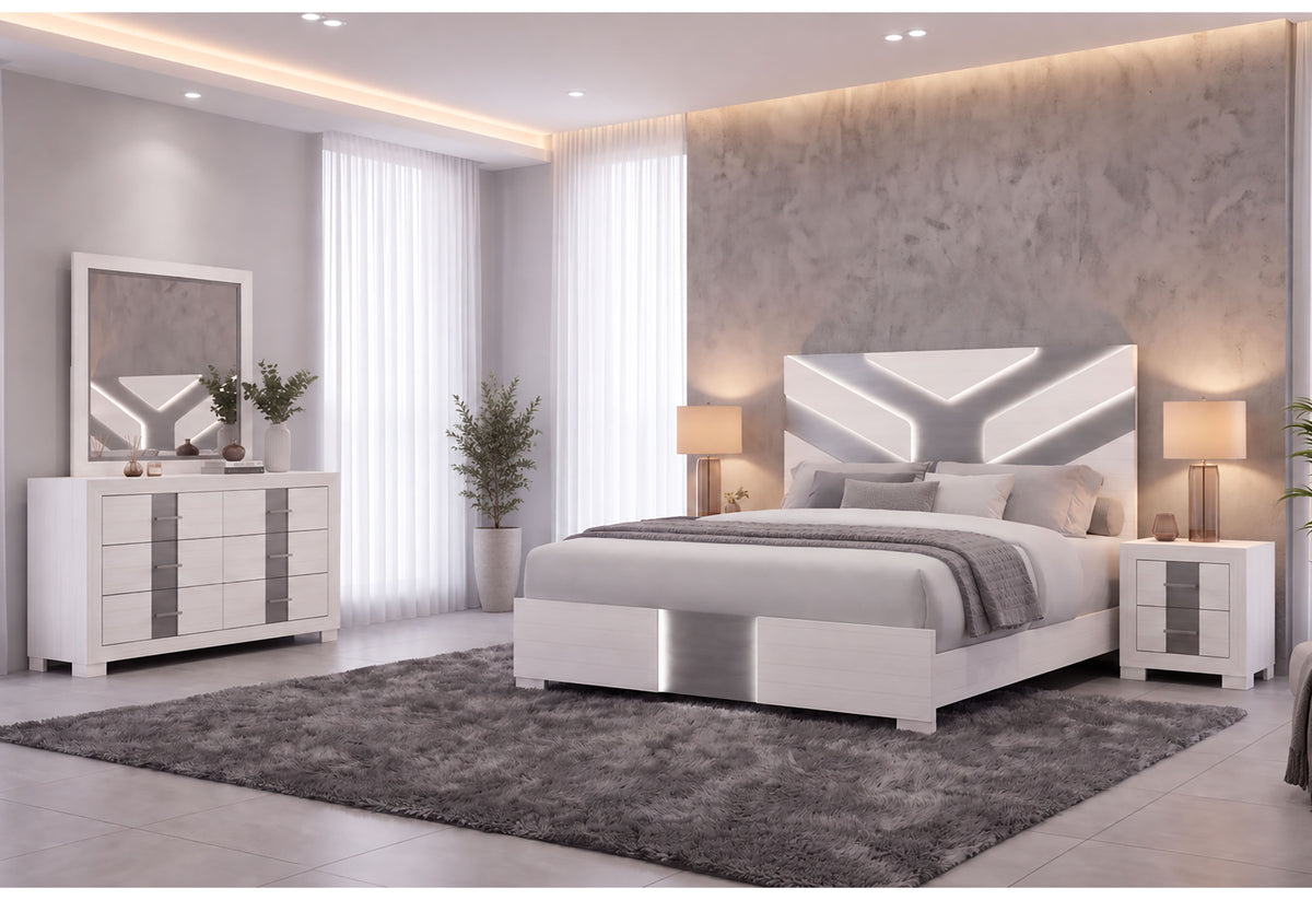 Optimus Wht Bedroom Set