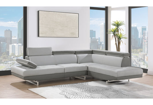 U9784 Light Grey/ Dark Grey Right Arm Facing Sectional