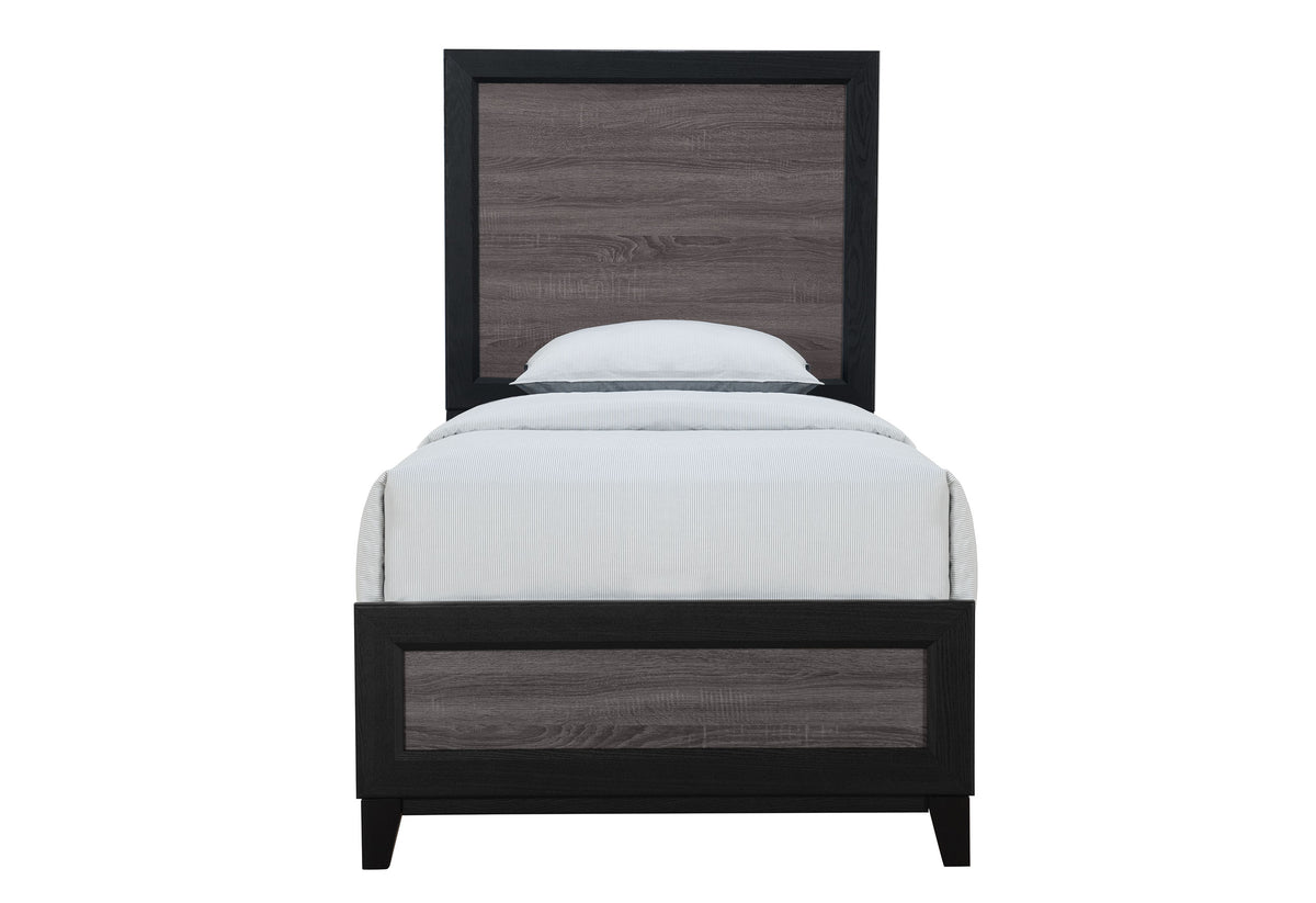 Lisbon Grey and Black Twin Bed