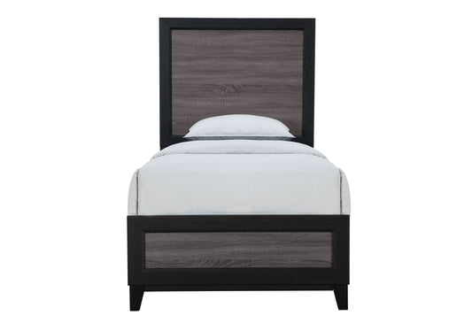 Lisbon Grey and Black Twin Bed