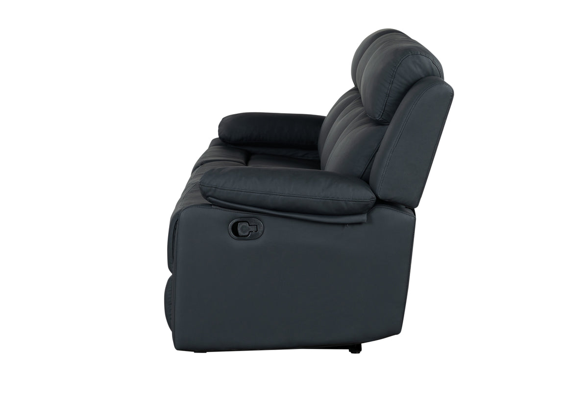 U6026 Black PU 72A Reclining Sofa with LED