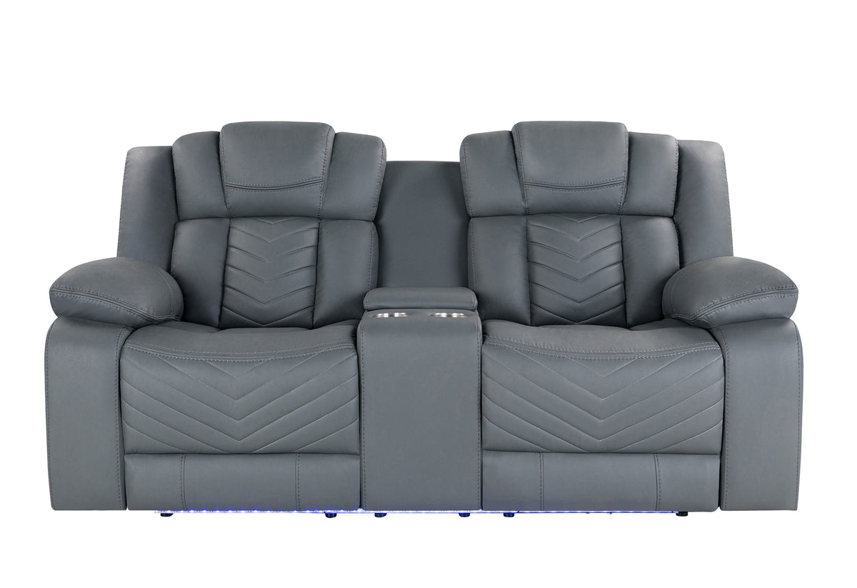 U7068 Reclining Living Room Set — Grey